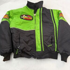 Team Arctic Racing VTG Coat + Jacket Mens Black Green Insulated Ski Snowmobile